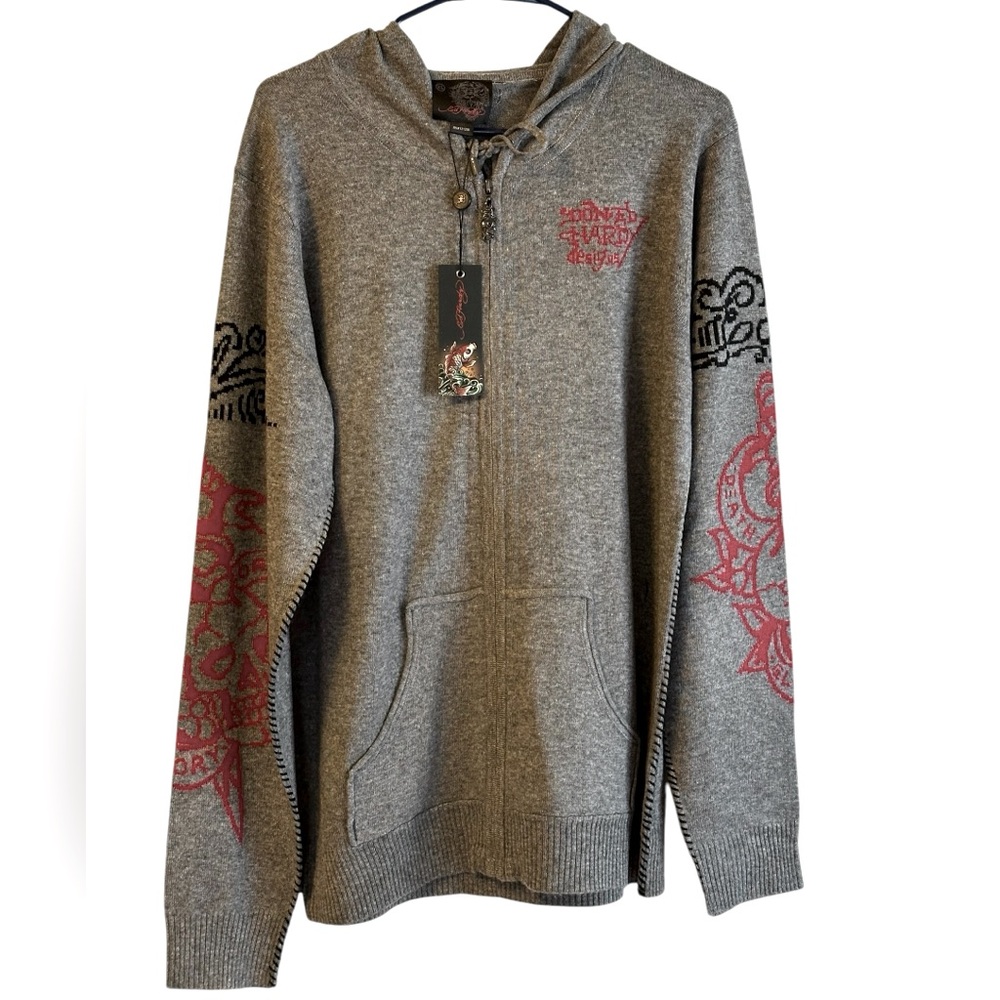 Ed Hardy by Christian Audigier Tiger Full zip Hoodie NWT SO SOFT! XL